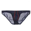 Cuecas masculinas sexy roupa interior baixo-rise briefs bulge bolsa capa bikini respirável hombre cuecas masculinas leve