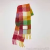 дизайнерский шарф 2023, модная Европа, последняя осень и зима, многоцветный утолщенный женский шарф в клетку с удлиненной шалью в клетку, теплый шарф для пары 31TJF