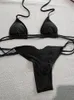 Kvinnors badkläder 2024 Bikinis Sexig baddräkt Bandage Beachwear Black Bathing String String Bikini Set Female Biquinis Summer