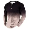 T-shirt da uomo Outdoor Vintage Camicia con scollo a V Bottone Manica lunga T-shirt sportiva di moda Autunno Temperamento giovanile Ropa Para Hombre