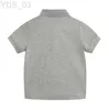 T-shirts Beaux bébés garçons été T-shirts à carreaux enfants T-shirt à manches courtes coton enfants col rabattu chemise enfant respirant T-shirts 240306