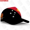 Ball Caps Papua Guinea Baseball Bezpłatne numerem nazwy niestandardowe Logo PG Niugini Hats PNG Country Travel Guinean Nation Flag Flag HEADGEAR