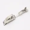 Carlywet 9mm x 9mm Watch Band Buckle Glide Flip Lock Distribution Clasp Silver Borsted 316L Solid Metal rostfritt stål1185a