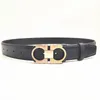 Designer-riemen voor mannen 3,5 cm breed luxe vrouwelijke riem glad leer lychee patroon en helder oppervlak splitsing