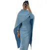 신부 드레스의 어머니 케이프 스카이 블루 블루 우아한 아랍어 두바이 웨딩 게스트 드레스 여성 2024 신랑 엄마 무도회 저녁 공식 파티 가운