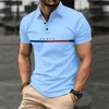 Moda divertente lettera stampa polo t-shirt casual risvolto camicia da uomo estate traspirante abbigliamento da golf oversize manica corta sportiva top 240304