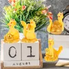 Garden Decorations 4 Pcs Car Desktop Ornaments Decorative Dragon Statues Resin Hat Animal Figure Toys Figurine Home