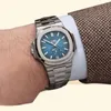 2020 Nowy styl automatyczny ruch 15711 Blue Dial Men Watch Stainrless Band Male Clock Montre Homme6037884