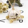 Pendant Necklaces Exquisite Pumpkin Carriage Necklace For Women Can Be Opened Shiny Geometry Choker Jewelry Accessories