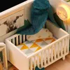 Mimarlık/DIY House -Diy ahşap bebek evi kiti modern minyatür bebek evi mobilya ışıkları sihirli oda kutusu oyuncakları doğum günü hediyesi