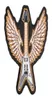 Grauer Flying V-Bassgitarren-Aufnäher, Musikinstrumente, zum Aufbügeln oder Aufnähen, gestickte Aufnäher, 833 cm, 9731727