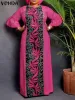 SURES Summer Maxi Dress Women 2023 Vonda Fashion Vintage Printed Eveing ​​Party Sundress Bohemian 3/4 Rękaw z rękawem Vestidos plażowy