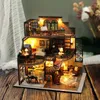 Architecture/DIY House Diy Dollhouse Miniature Doll House DIY Light Building Kit Wooden Model Toys for Children Birthday Gift