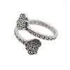 Cluster Rings In 925 Silver Ruyi For Women Fashion Ancient Charm Retro Chinese Style Archaic Rhyme Ring Banquet Jewelry