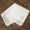 Conjunto de 12 lenços têxteis para casa femininos, lenço de algodão branco com renda para casamento, lenço de noiva 12x12 polegadas3063860