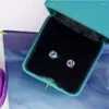 Stud Earrings Solitaire 5mm 9mm Lab Diamond Earring Real 925 Sterling Silver Jewelry Engagement Wedding For Women Men Charm Gift