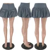 Skirts Echoine Hight Waist Puff Pleated Zipper Mini Skirt Sexy Cute Girl Street Y2K Party Summer Spring 3XL