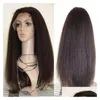 Lace Wigs African American Kinky Straight Hd Lace Front Wig Italian Yaki Or Coarse Yakipermed Human Hair Fl Laces Wigs Diva1 130% Den Dhlrx