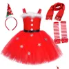 Girl'S Dresses Girls Dresses Christmas Santa Claus Costumes For Xmas Tutu Dress Outfit Kids Year Princess Children Miss Clothes Drop D Dh5Yp