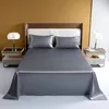 Satin Bedding Sheet Set Solid Color Fitted Single Double King Size Bed Luxury Rayon Flat 240226