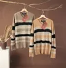 womens Sweaters Autumn and Spring loro piano V-neck Striped Cashmere Sweater