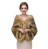 CMS11 Women039s Charming Soft Stole fur Stole Fur Shawl Cape wedding faux fur wrap Evening Scarves Shawls Women Jacket Prom Ev8941475