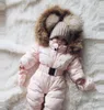 Vêtements d'hiver infantile bébé combinaison de neige garçon fille barboteuse veste à capuche combinaison chaud épais manteau tenue vetement nouveau fille hiver4376173