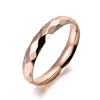 Met zijstenen YiKLN 316L roestvrij staal 8 mm/6 mm/3 mm 3 maten gesneden gezicht mode brede ring bruiloft verlovingsringen sieraden voor vrouwen