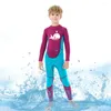 Roupa de banho feminina 2.5mm neoprene crianças terno de mergulho quente dos desenhos animados manga longa surf proteção solar esportes aquáticos