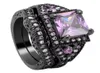 Wedding Rings Cubic Zircon For Women Engagement Black Goldcolor Purple Pink Vintage Gift Fashion Jewelry Ring Set4187201