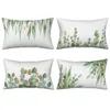 Pillow Green Golden Plant Leaf Pillowcase Polyester Home Sofa Office Cover Case Wholesale Couch Cojines