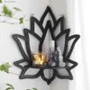 Decorative Objects Figurines Wooden lotus hollowed out crystal storage shelf minimalist homestay home wall decoration T240306