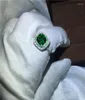 Cluster Rings Fine Jewelry Real 925 Sterling Silve Ring Cushion Cut Green 5A Zircon Stone Cz Engagement Wedding Band For Women6448477