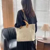 Üst tasarımcı plaj çantaları zincir kadın çanta moda yeni tuval inci tote çanta klasik el kapasiteli büyük kapasite tek omuz çantası açık boş zaman alışveriş çantası