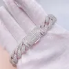 Miami Cubaanse Iced Out Hiphop Stijl 13mm Breedte Twee Rij Vvs Moissanite Diamond Lab Diamond Armbanden