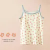 Soft Cotton Children Girls Underwear Underwaist Cartoon Pattern Kids Girl Vest Tank Top 240301