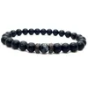 Beaded 8Mm Black Lava Rock Beaded Bracelets Mens Wood Beads Charms Natural Stone Bangle For Women Fashion Craft Jewelry Drop Delivery Dhqar