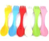 FLATWOY 3 I 1 Spoon Fork Cutter Travel Camping Vandring Picknickredskap Plastiska sporkkombination Combo Travel Gadget Cutsly Table Provle XB4709286