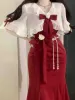 Dress French Vintage Fairy Mermaid Dress Women Lace Korean Party Princess Strap Dress Female 2023 Spring Court Sweet Lolita Midi Dress