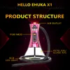 EHUKA Original Arab Shisha Dual-use Vapes E Cigarettes 60w Kit Eletrônico Hookah Substituível POD Vape 2000mAh Recarregável LED Luzes Modo 4 Cores Caneta Grande Vapor