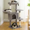 Luxury Pet Cat Tree House Condo Furniture Multi-Layer Cat Tower with Ladder Natural Sisal Scratching Post Climbing Jumping Toy 240304