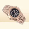 Luxury Rose Gold Watches Men039s Automatic Chronograph Movement Watch Men Cal28520 Complications Date 5980 Eta Sport Black Dia9183238