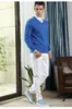 Autumn Winter Pullover V Neck Sweater Mens Cashmere Cotton Blend Warm Shirt Allmatch Retail And Wholesale 240301