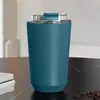 Bottiglie d'acqua Tazza da viaggio isolata sotto vuoto Bicchiere da caffè in acciaio inossidabile a prova di perdite con coperchio in silicone riutilizzabile per