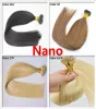 Grad 10Adouble ritad tjocklek 100 Human Remy Hair Nano Ring Hårförlängning 05G per sträng200s per parti DHL1635056