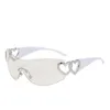 Oversized Double Heart One Piece Women Men Sunglasses Fashion Vintage Brand Design Love Rimless Eyewear Sun Glasses