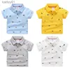 T-Shirts T-Shirts Sommer Kinder Kleidung Baby Farbe Kragen Cartoon Kinder Junge Auto Kurzarm Baumwolle T 240306