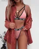 Dames Badmode Bikini 2023 Sexy S-3XL Grotere maat Letterbadpak Damesset Strandpak Banadores Onbedrukt Goed product Q240306