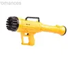 Speelgoedpistool 21 36 gaten Gatling zeepbelmachine Speelgoedwaterpistool Bubble Rocket Launcher Automatische blazer voor kinderen Kinderen Verjaardag Bruiloftsfeest 240306