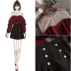 Dresses 2020 Summer 2 Pcs Sets Women Chiffon Patchwork Mesh Off Shoulder Shirt+a Line Draped Solid Skirt Set Female Ruffles Casual Sets